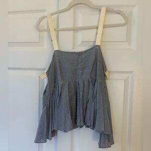 Free people blue pinstripe top, size M